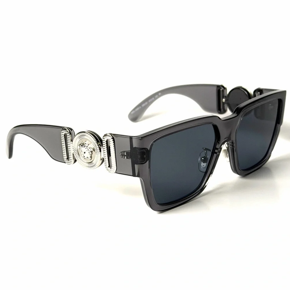 Versace Mod 4483 D 593/87 Gray Sunglasses Silver With Nose Pads Authentic New